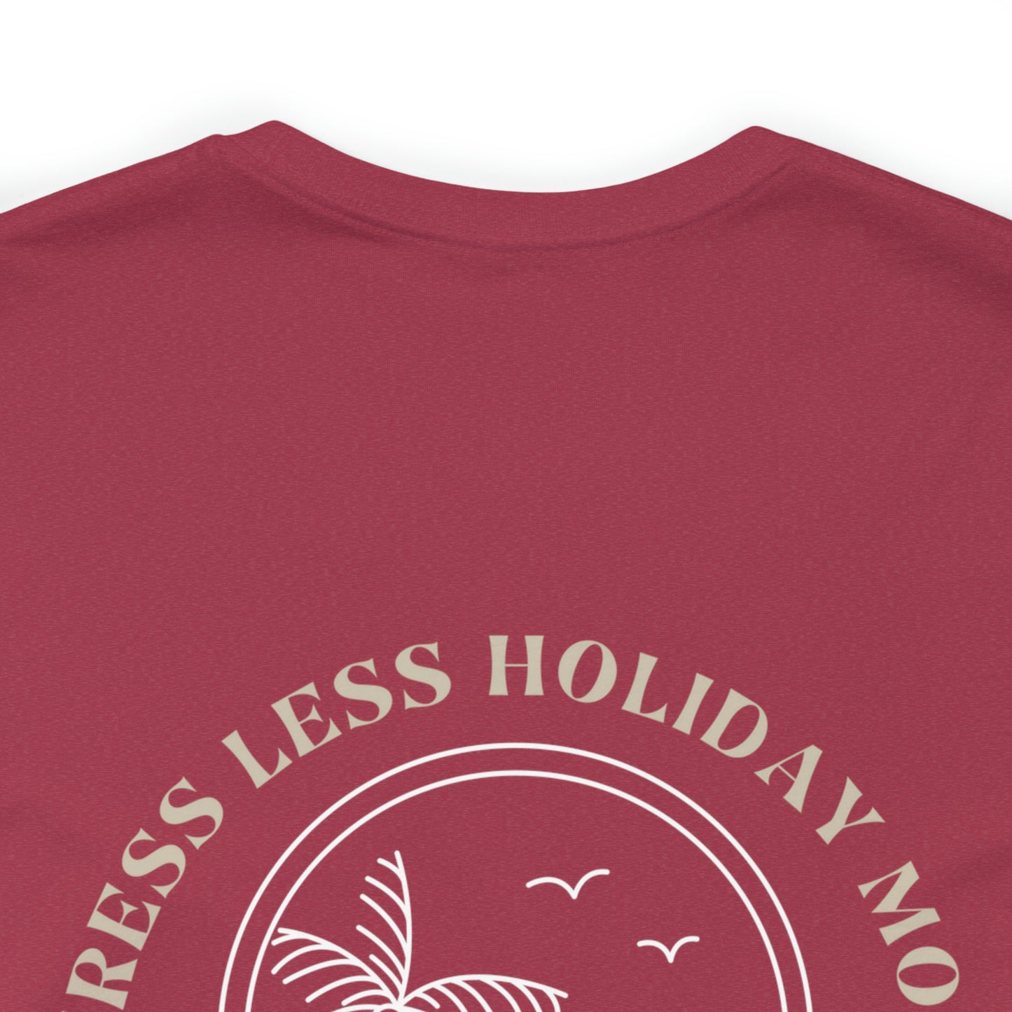 Stress Less Holiday More Philippines Vacation T-Shirt Tropical Design in White