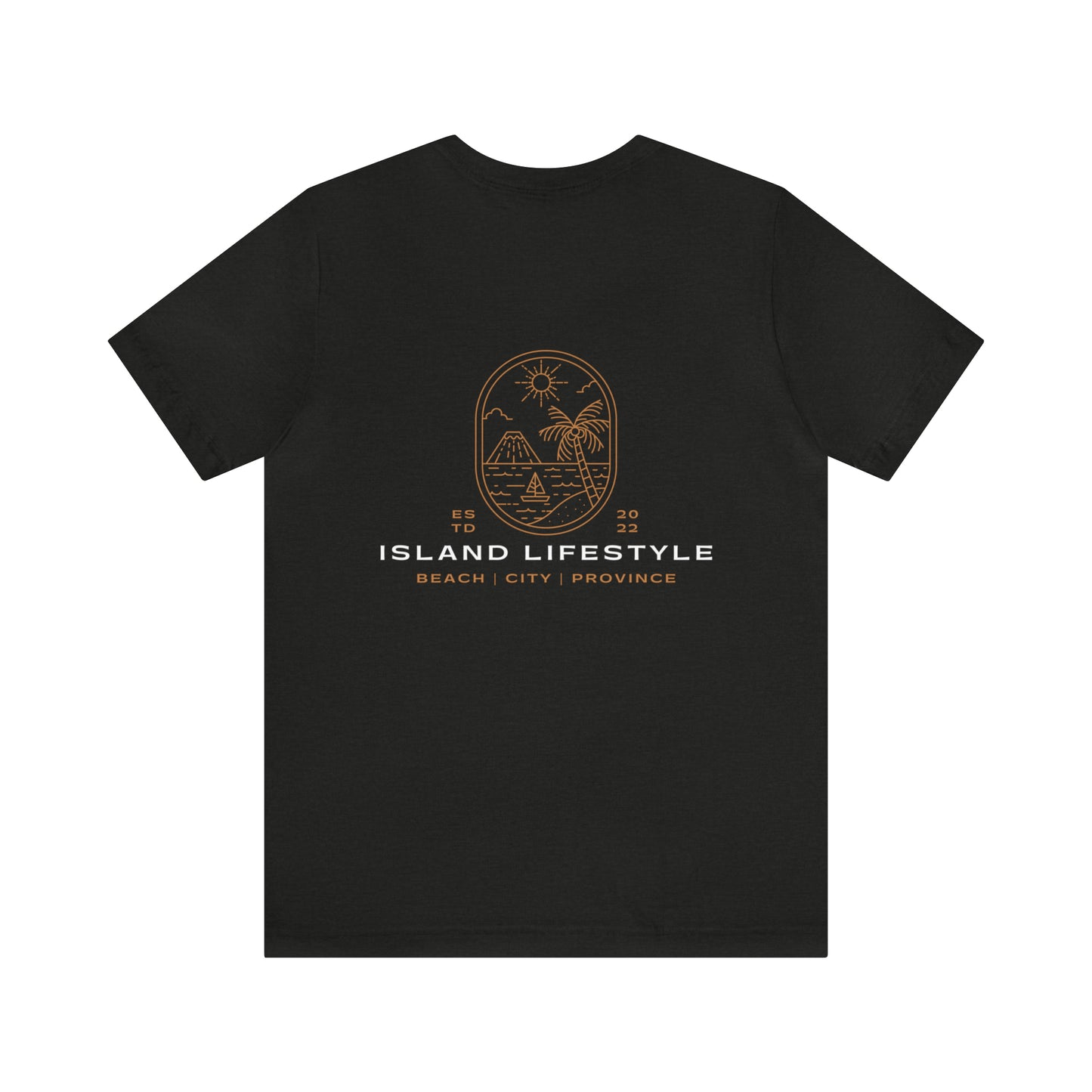 Island Lifestyle T-Shirt Tropical Design Philippines Bali Southeast Asia with White Gold Text