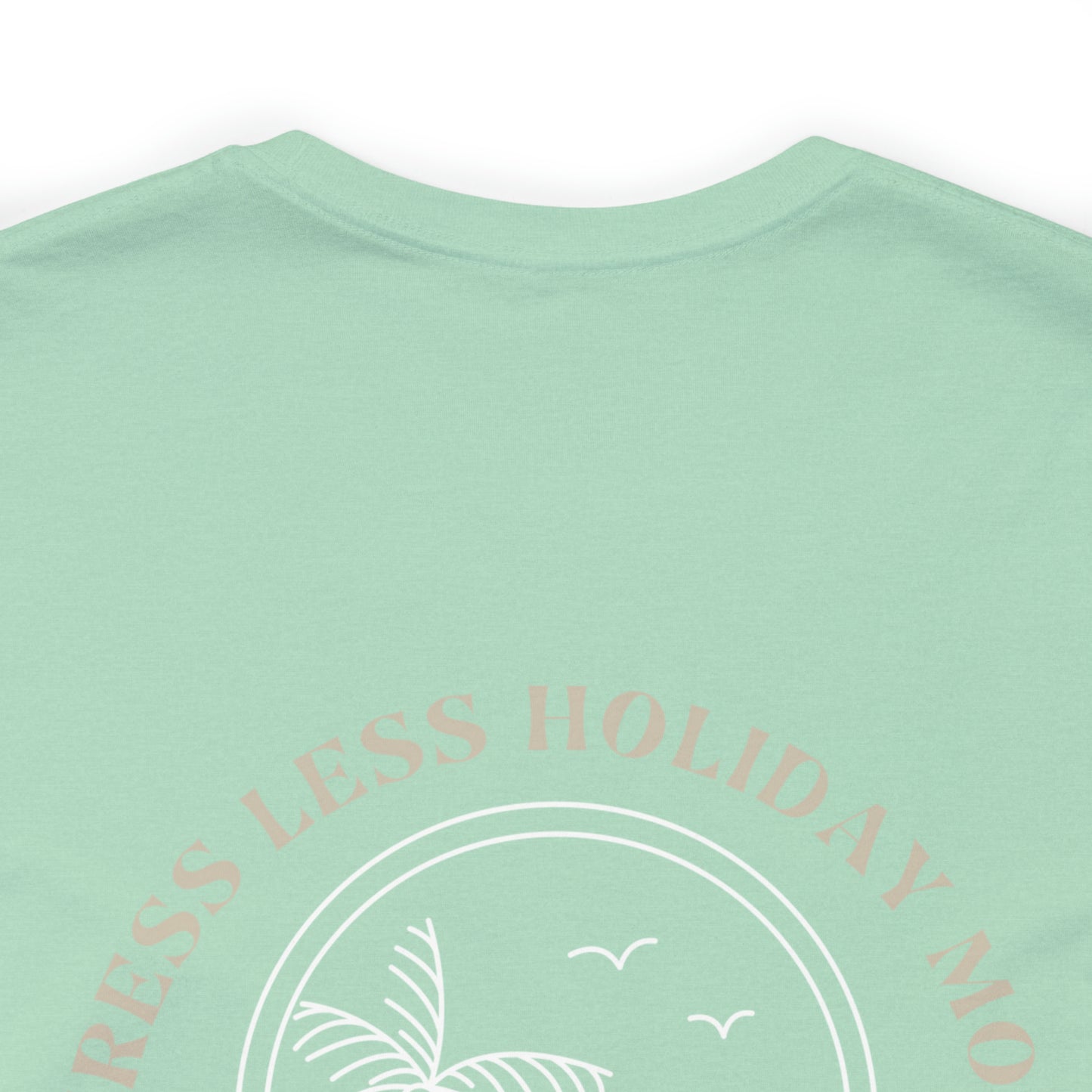 Stress Less Holiday More Philippines Vacation T-Shirt Tropical Design in White