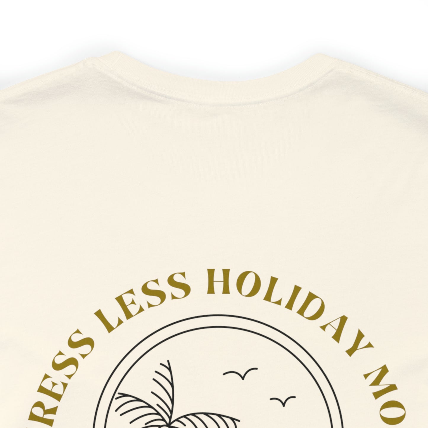 Stress Less Holiday More Philippines Vacation T-Shirt Tropical Design in Black