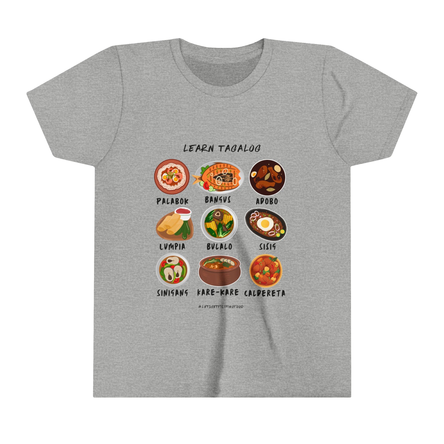 Youth Short Sleeve Learn Tagalog Filipino Food Tee