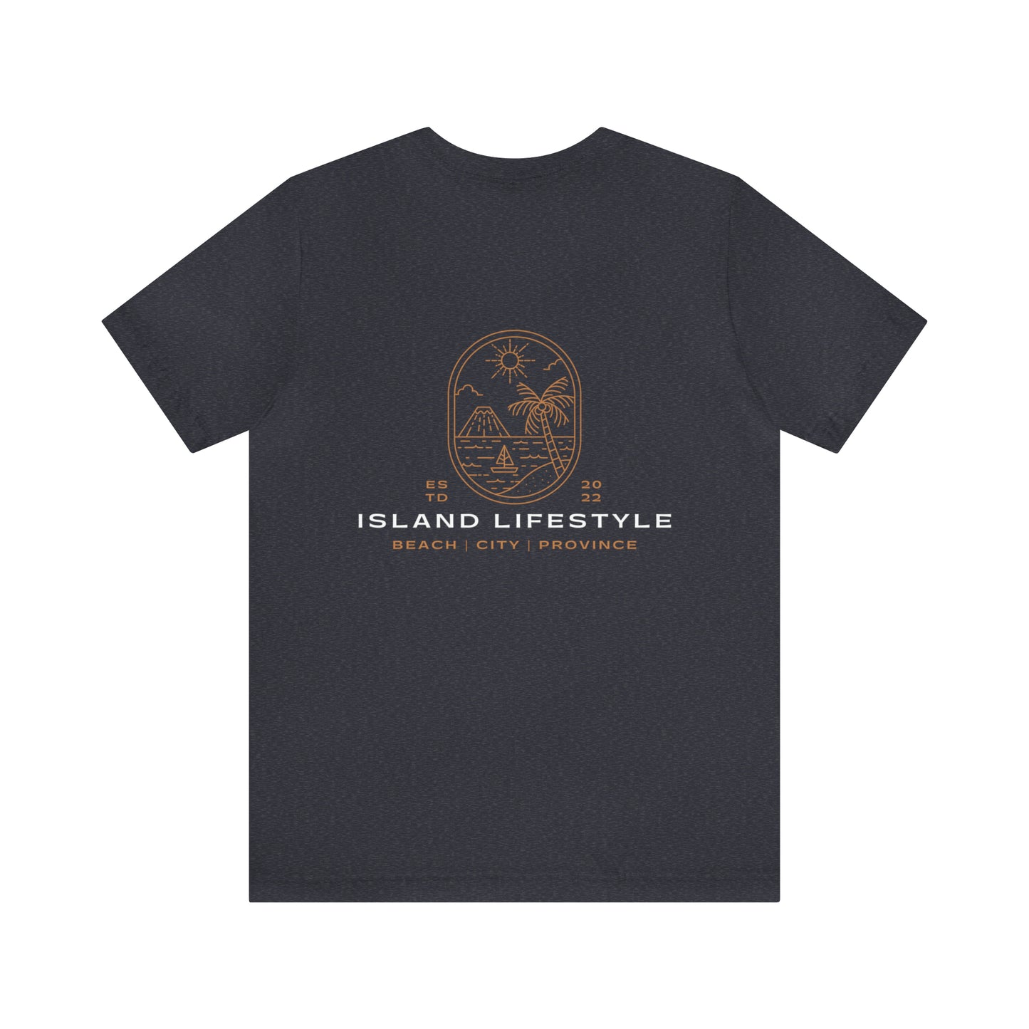 Island Lifestyle T-Shirt Tropical Design Philippines Bali Southeast Asia with White Gold Text