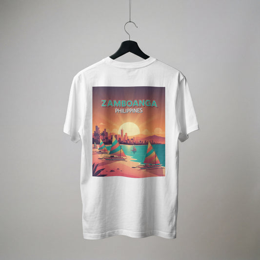 Zamboanga Beach Sunset T-Shirt — Philippines Travel Poster Tee