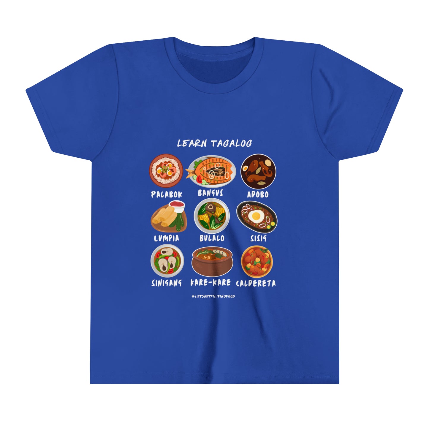 Youth Short Sleeve Learn Tagalog Filipino Food Tee