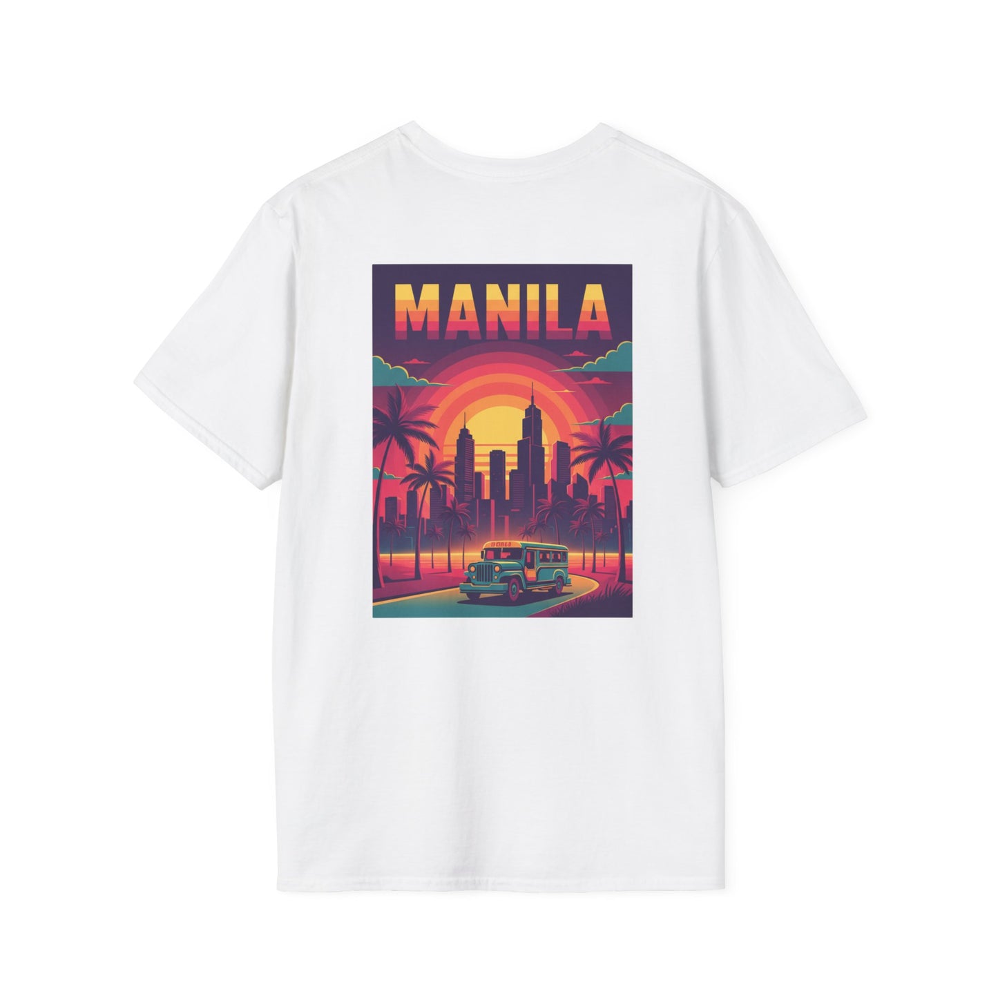 Manila Retro Sunset T-Shirt — Vintage Jeepney Skyline Tee