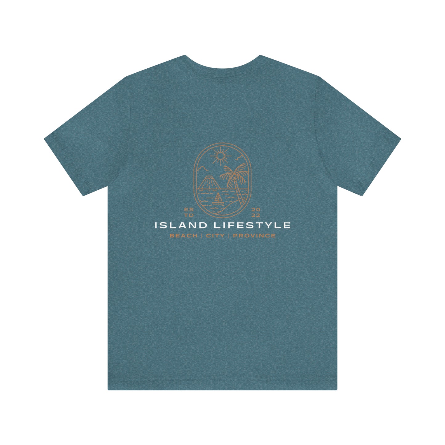 Island Lifestyle T-Shirt Tropical Design Philippines Bali Southeast Asia with White Gold Text