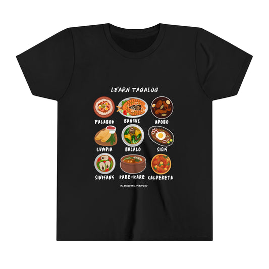 Youth Short Sleeve Learn Tagalog Filipino Food Tee