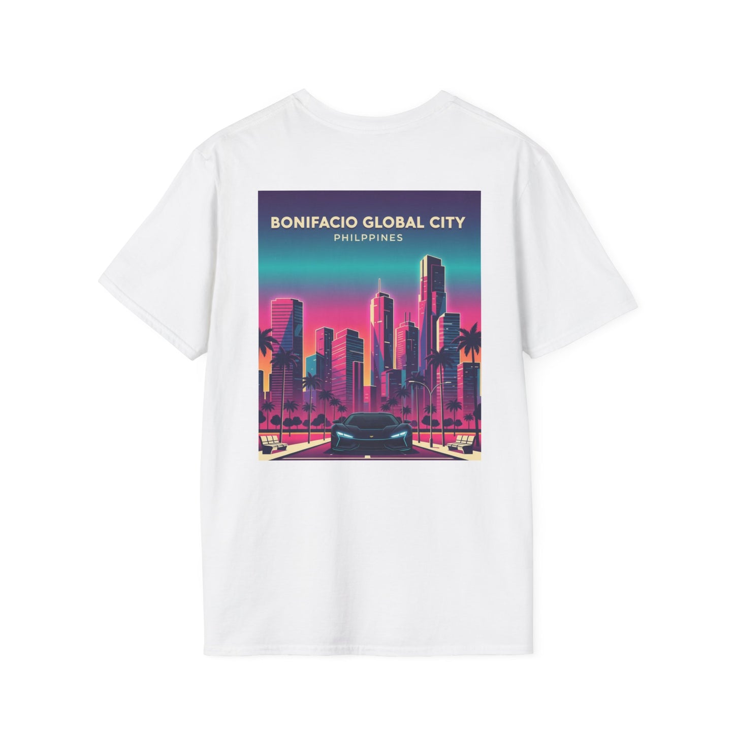 Bonifacio Global City Skyline T-Shirt — Retro Neon Philippines Travel Tee